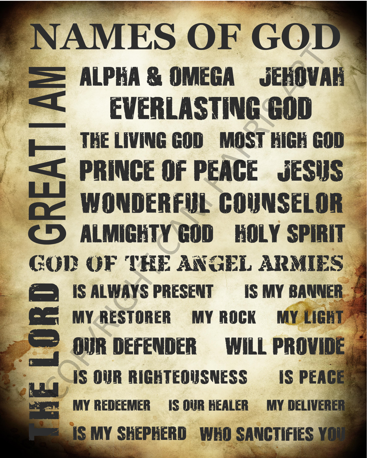 In the name of god. God names. In God's name. Names of God Adonai. All God names.