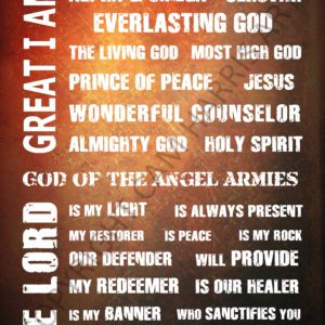 Names of God Wall Art Red