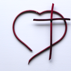 Heart of the Cross Wall Sculpture Red